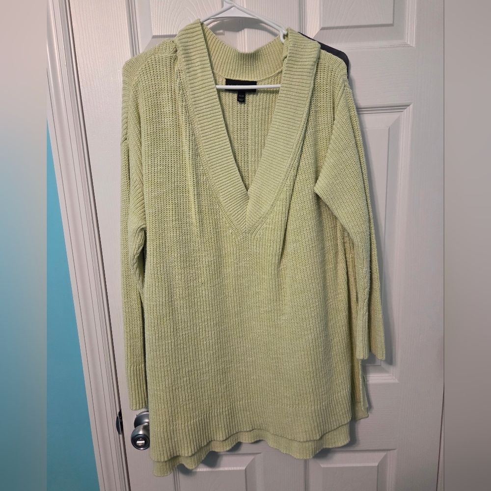 Lane Bryant Light Green Cowl Neck Sweater